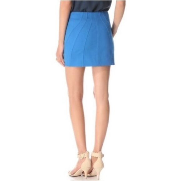 Diane Von Furstenberg Cameroon Stretch Jersey Mini Skirt Electric Blue Size 8 - Picture 2 of 14